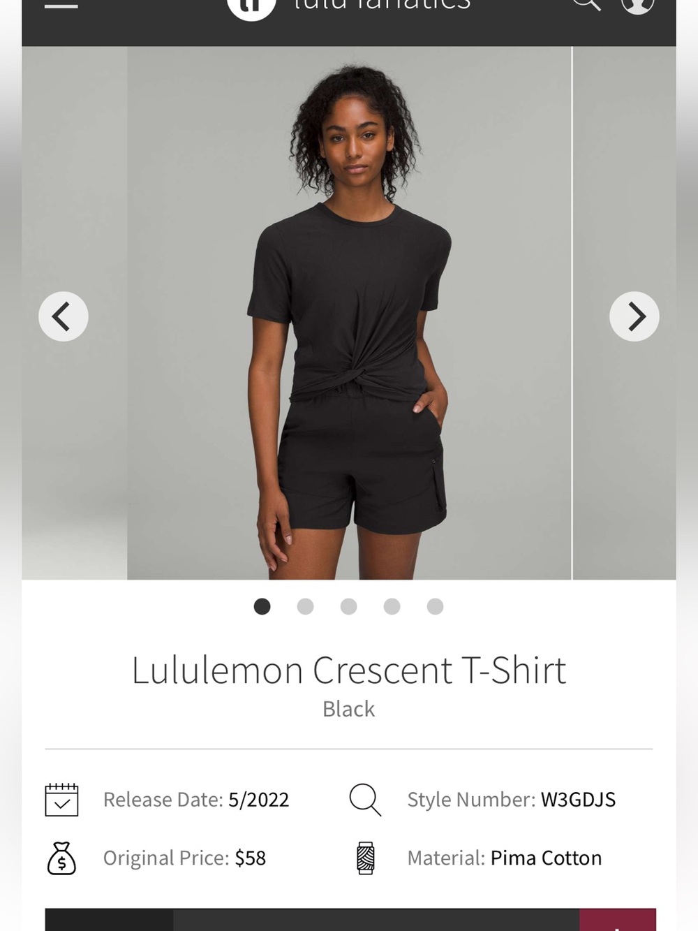 LULULEMON, the Crescent t-shirt!